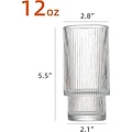 Igoods Igoods Drinkglazen - Geribbelde Glazen Bekers - Waterglas Set - Set van 6 - 300ml