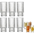 Igoods Igoods Drinkglazen - Geribbelde Glazen Bekers - Waterglas Set - Set van 6 - 300ml