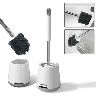 Igoods Toiletborstel Vrijstaand - WC Borstel Met Houder - Silicone Materiaal - Hygiënische En Antibacterieel