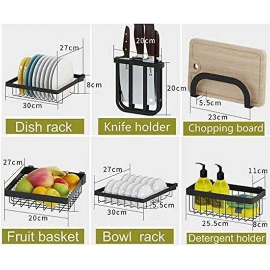 Igoods Igoods Afdruiprek - Droogrek - Borden, Bestek, Glazen, Messen - RVS - Zwart - Met Lekbak - 79X52X32 cm