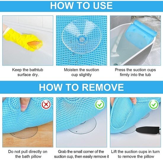 Igoods Igoods Luxe Home Spa Badkussen - Hoofd/nek/rug en schoudersteun - Thuisspa - Luxe bad accessoires - Blauw