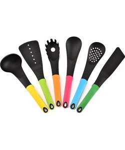 Igoods Keukengerei Set - 7 Delige Kookgerei Set - BPA-Vrij - Koken - Ophangbaar - Hittebestendig - Met Carroussel - Kitchenset - Multi Kleuren