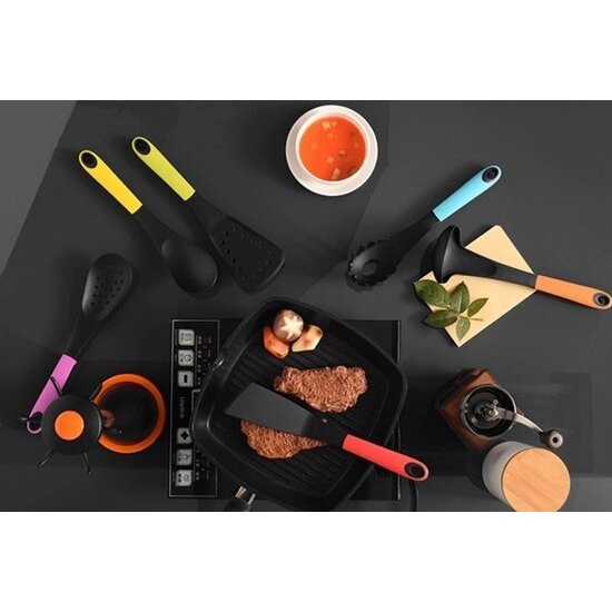 Igoods Igoods Keukengerei Set - 7 Delige Kookgerei Set - BPA-Vrij - Koken - Ophangbaar - Hittebestendig - Met Carroussel - Kitchenset - Multi Kleuren