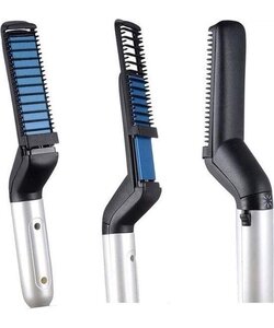 Igoods Elektronische baard & hoofd Kam/ Borstel - Baardkam - Baardstyler - Baardstijler - Baardverzorging - Baardborstel - Stijltang - Baardstyling - Baardgroei - Geschenk voor mannen - Grooming - Elektronische baardborstel