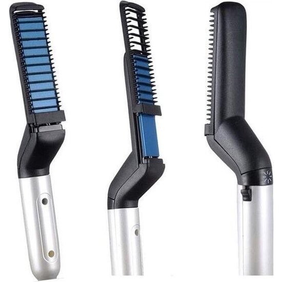 Igoods Igoods Elektronische baard & hoofd Kam/ Borstel - Baardkam - Baardstyler - Baardstijler - Baardverzorging - Baardborstel - Stijltang - Baardstyling - Baardgroei - Geschenk voor mannen - Grooming - Elektronische baardborstel