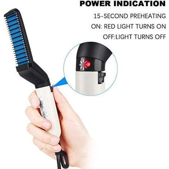 Igoods Igoods Elektronische baard & hoofd Kam/ Borstel - Baardkam - Baardstyler - Baardstijler - Baardverzorging - Baardborstel - Stijltang - Baardstyling - Baardgroei - Geschenk voor mannen - Grooming - Elektronische baardborstel