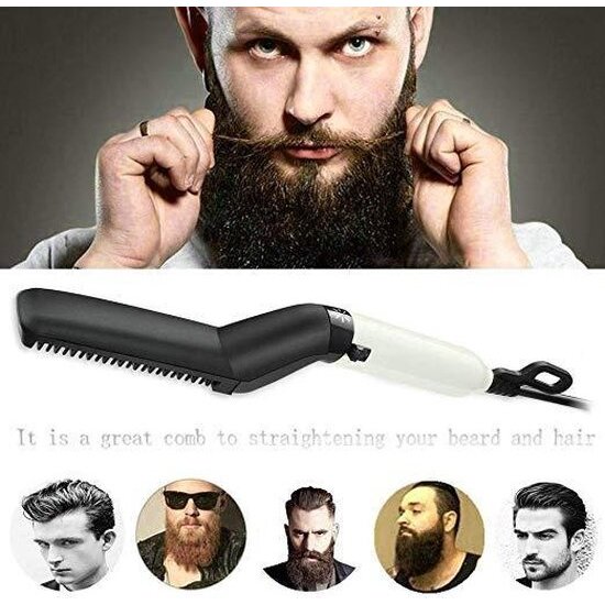 Igoods Igoods Elektronische baard & hoofd Kam/ Borstel - Baardkam - Baardstyler - Baardstijler - Baardverzorging - Baardborstel - Stijltang - Baardstyling - Baardgroei - Geschenk voor mannen - Grooming - Elektronische baardborstel