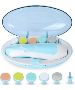 IGOODS Electrische Baby nagelset - Baby NagelKnipper & Nageltrimmer - veilig en zacht - voor baby en volwassenen - ultra stil (slapend knippen) - draadloos - Blauw