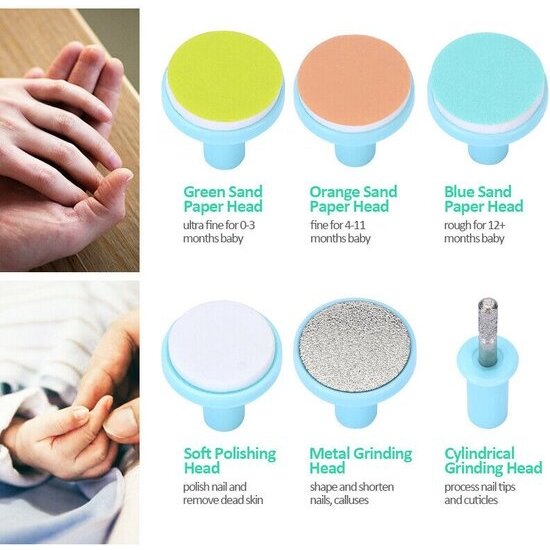 Igoods IGOODS Electrische Baby nagelset - Baby NagelKnipper & Nageltrimmer - veilig en zacht - voor baby en volwassenen - ultra stil (slapend knippen) - draadloos - Blauw