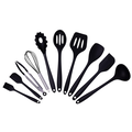 Igoods Igoods Keukengerei Set - 11-Delig Kookgerei Set - Siliconen Inclusief Gebruiksvoorwerpen Houders - Antikleef - Anti-Kras Kookgerei - Keukengereedschap - Zwart
