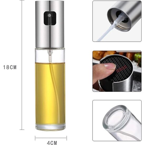 Igoods Igoods Olijfolie Sprayer - Oliefles - Fles Verstuiver - Keukengerei - Cooking Spray - Bakspray - Accessoires Voor De Keuken - Lekvrij - RVS
