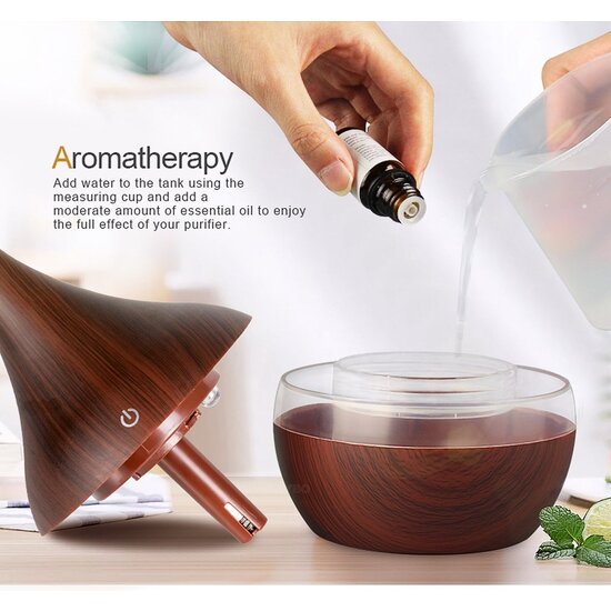 Igoods Igoods Aroma Diffuser - Aromatherapie - Luchtbevochtiger - Verdamper – Aromatherapie - Geurverspreider - Donkerbruin