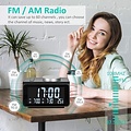 Igoods IGOODS - Wekkerradio - Digitale wekker - Snooze/slaap-functie - Met dimbaar display - Dual USB