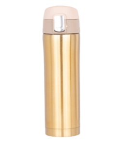 Igoods Drinkfles - Drinkbeker - Thermosfles - RVS - voor warme en koude dranken voor onderweg 500ML - Goud