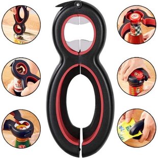 Igoods Multifunctionele Opener - 6 In 1 Keukengerei - Flesopener - Blikopener - Allesopener - Compact Formaat