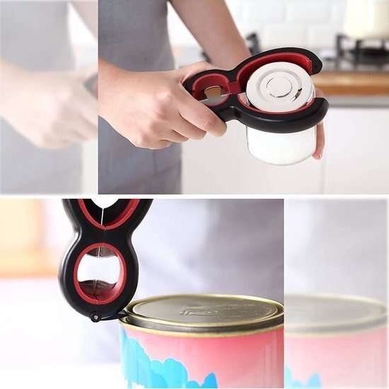 Igoods Igoods Multifunctionele Opener - 6 In 1 Keukengerei - Flesopener - Blikopener - Allesopener - Compact Formaat