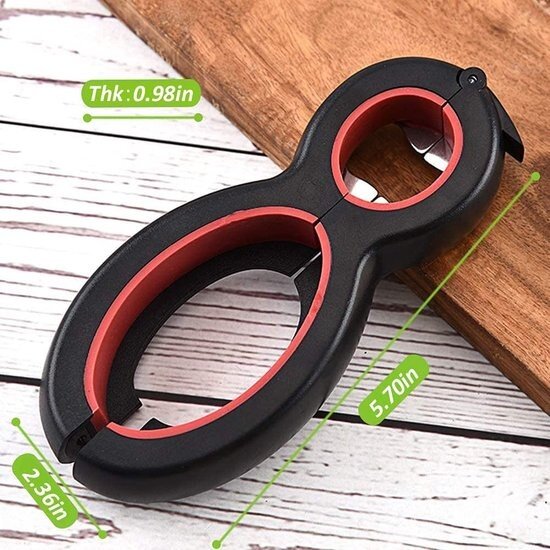 Igoods Igoods Multifunctionele Opener - 6 In 1 Keukengerei - Flesopener - Blikopener - Allesopener - Compact Formaat