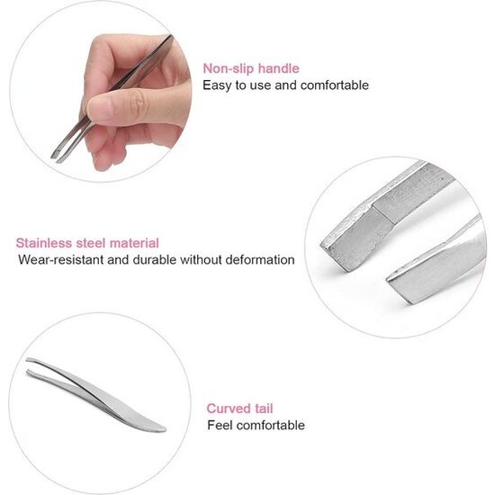 Igoods Igoods Pincet - Wenkbrauwen - Tekenverwijderaar - Epileren - Gezichtshaarverwijderaar - RVS