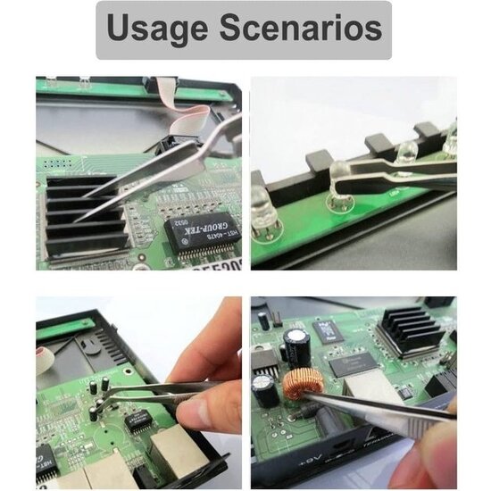 Igoods Igoods Pincet Set - 4-delige Pincet Set - Professionele Hobbypincet Set - Knutselen/Sieraden/Elektronica - RVS