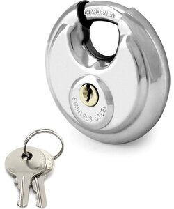 Igoods Discus Slot - Hangslot - RVS - Ø 60mm - 2 Sleutels