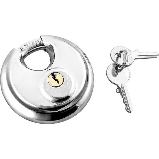 Igoods Igoods Discus Slot - Hangslot - RVS - Ø 60mm - 2 Sleutels