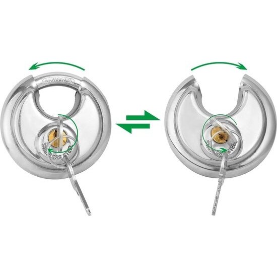 Igoods Igoods Discus Slot - Hangslot - RVS - Ø 60mm - 2 Sleutels