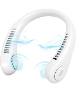 Igoods Nek Ventilator - Bladloze Nekventilator - Hoofdventilator - Gezichtsventilator - Mini Ventilator - Halsventilator - Draadloos - Oplaadbaar - Verkoeling - USB - Wit