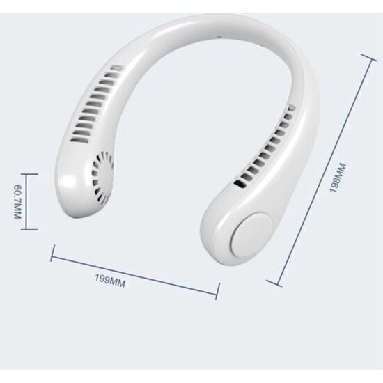 Igoods Igoods Nek Ventilator - Bladloze Nekventilator - Hoofdventilator - Gezichtsventilator - Mini Ventilator - Halsventilator - Draadloos - Oplaadbaar - Verkoeling - USB - Wit