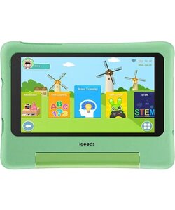 Igoods Kindertablet – Kids Tablet met Beschermhoes – 3GB RAM – 32GB Opslag – 7 Inch Display – Android 13 Kids – Ouderlijk Toezicht - Groen