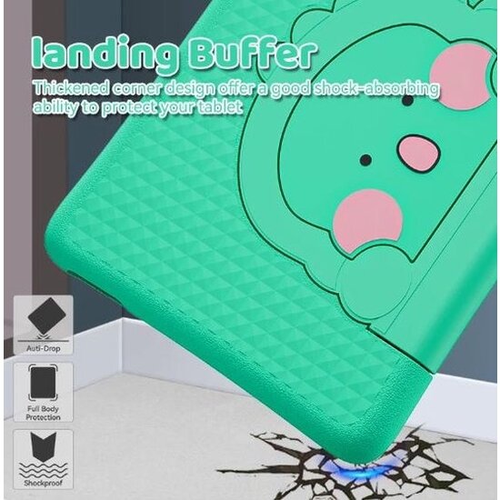 Igoods Igoods Kindertablet – Kids Tablet met Beschermhoes – 3GB RAM – 32GB Opslag – 7 Inch Display – Android 13 Kids – Ouderlijk Toezicht - Groen
