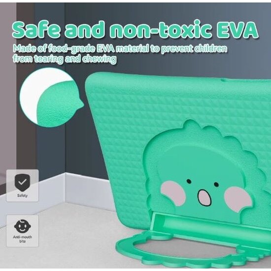 Igoods Igoods Kindertablet – Kids Tablet met Beschermhoes – 3GB RAM – 32GB Opslag – 7 Inch Display – Android 13 Kids – Ouderlijk Toezicht - Groen