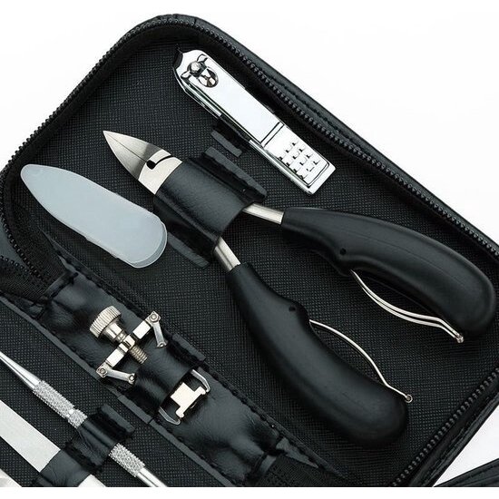 Igoods Igoods Professionele Manicure Set - 7-Delige Manicure Set - Nagelknipper - Nagelschaar - Ingegroeide Teennagel - Nagelvijl - Teennagels - Vingernagels - Met Opbergetui - Zwart