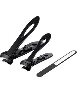 Igoods Premium Manicure Set - 3-delig Manicure Set - Nagelknipper Set - Nageltang - Teennagels - Vingernagels - Zwart