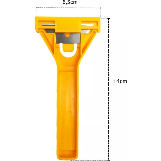 Igoods Igoods Glaskrabber - Glasschraper - Keramiekschraper - Schraper Inductie Kookplaat - Verfkrabber - Lijmresten - 6.5cm - Geel