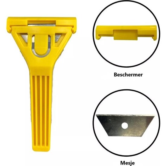 Igoods Igoods Glaskrabber - Glasschraper - Keramiekschraper - Schraper Inductie Kookplaat - Verfkrabber - Lijmresten - 6.5cm - Geel