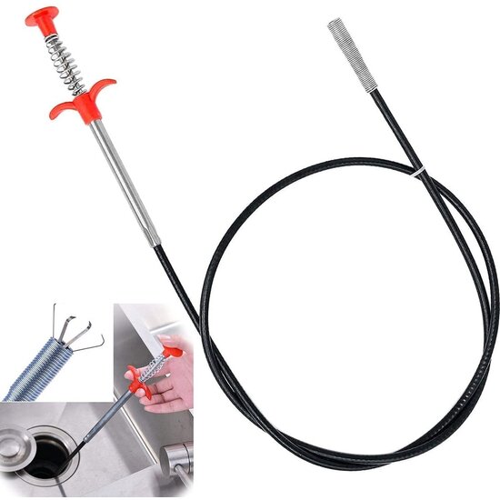 Igoods Igoods Ontstoppingsveer - Gootsteenontstopper - 90cm - Afvoerontstopper - Rioolveer - Keukenreiniger