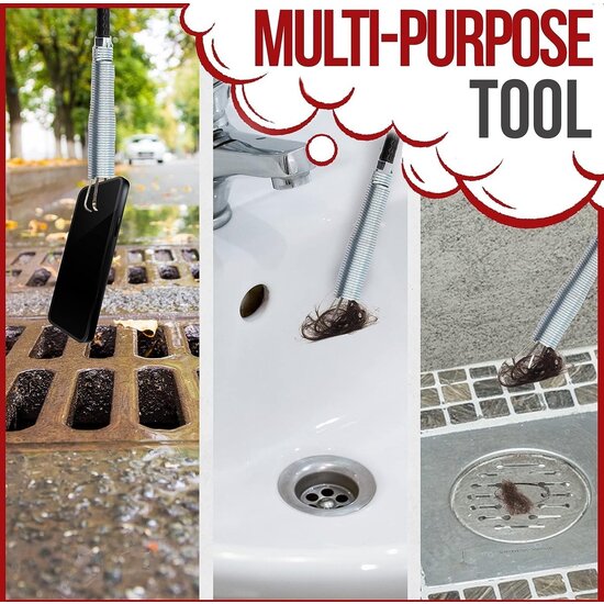 Igoods Igoods Ontstoppingsveer - Gootsteenontstopper - 90cm - Afvoerontstopper - Rioolveer - Keukenreiniger