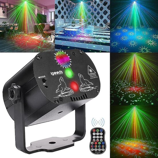 Igoods Igoods Discolamp - Feestverlichting - Disco Projector - Sfeerverlichting - Discobal - Stroboscoop - Partylight - Met Afstandsbediening