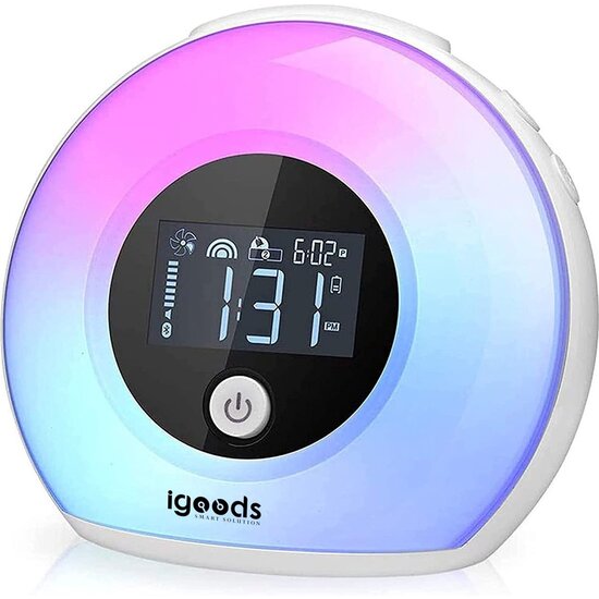 Igoods Igoods Wake Up Light Wekker - Digitale Wekker - Lichtwekker - Wekker Met Lichtprojectie - Compatibel Met Smartphone