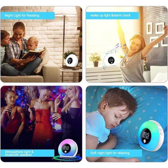 Igoods Igoods Wake Up Light Wekker - Digitale Wekker - Lichtwekker - Wekker Met Lichtprojectie - Compatibel Met Smartphone