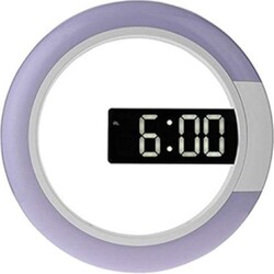 Igoods Klok - Ophangklok - Rond - RGB - Alarm & Snooze functie - Aanpasbare Helderheid - Wit