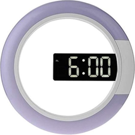 Igoods Igoods Klok - Ophangklok - Rond - RGB - Alarm & Snooze functie - Aanpasbare Helderheid - Wit