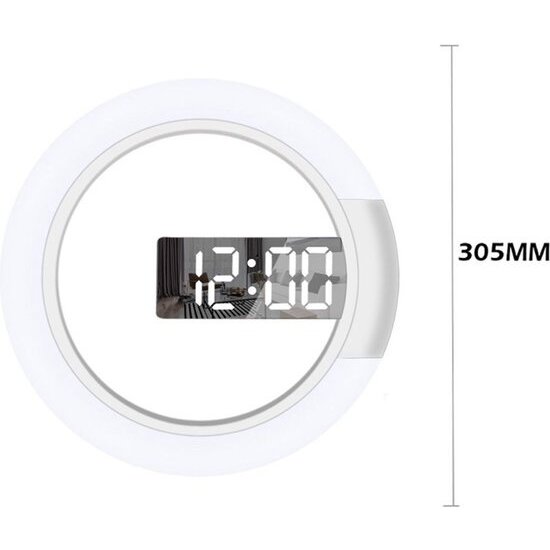 Igoods Igoods Klok - Ophangklok - Rond - RGB - Alarm & Snooze functie - Aanpasbare Helderheid - Wit