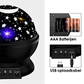 Igoods Igoods Sterren Projector - Sterrenhemel Projectie voor Kinderen - feestverlichting - Galaxy projector - LED - Zwart
