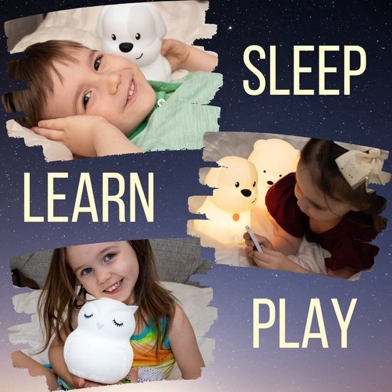 Igoods Igoods 8 kleurige LED kinder Nachtlampje - uil - Kinderkamerlamp - Slaaphulp