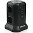 Igoods Igoods Verticale Stekkerdoos - Power Socket - PowerCube - Stekkerblok - Verdeelstekker - 6 Stopcontacten 4 USB Poorten - Inclusief Draadloze Telefoonlader - 2500W