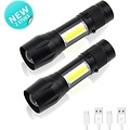 Igoods IGOODS 2 stuks Zaklamp Draagbare Cob - Waterdicht - Telescopische Zoom - 4 Modi Led Zaklamp - Outdoor
