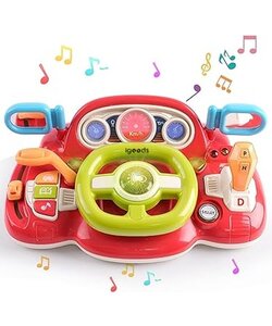 Igoods Educatief Babyspeelgoed - Interactief babyspeelgoed - Auto Dash board Peuterspeelgoed - Rood
