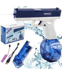 Igoods Waterpistool - Automatische Waterpistool - Watergun - Elektrische waterpistool - Lekvrij - Hogedruk - Blauw