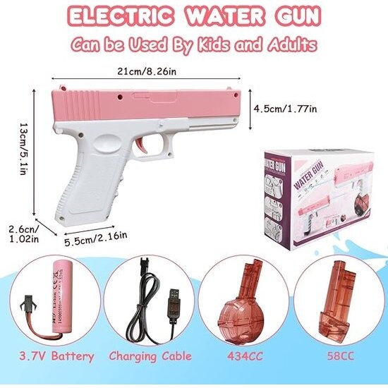 Igoods Igoods Waterpistool - Automatische Waterpistool - Watergun - Elektrische waterpistool - Lekvrij - Hogedruk - Roze